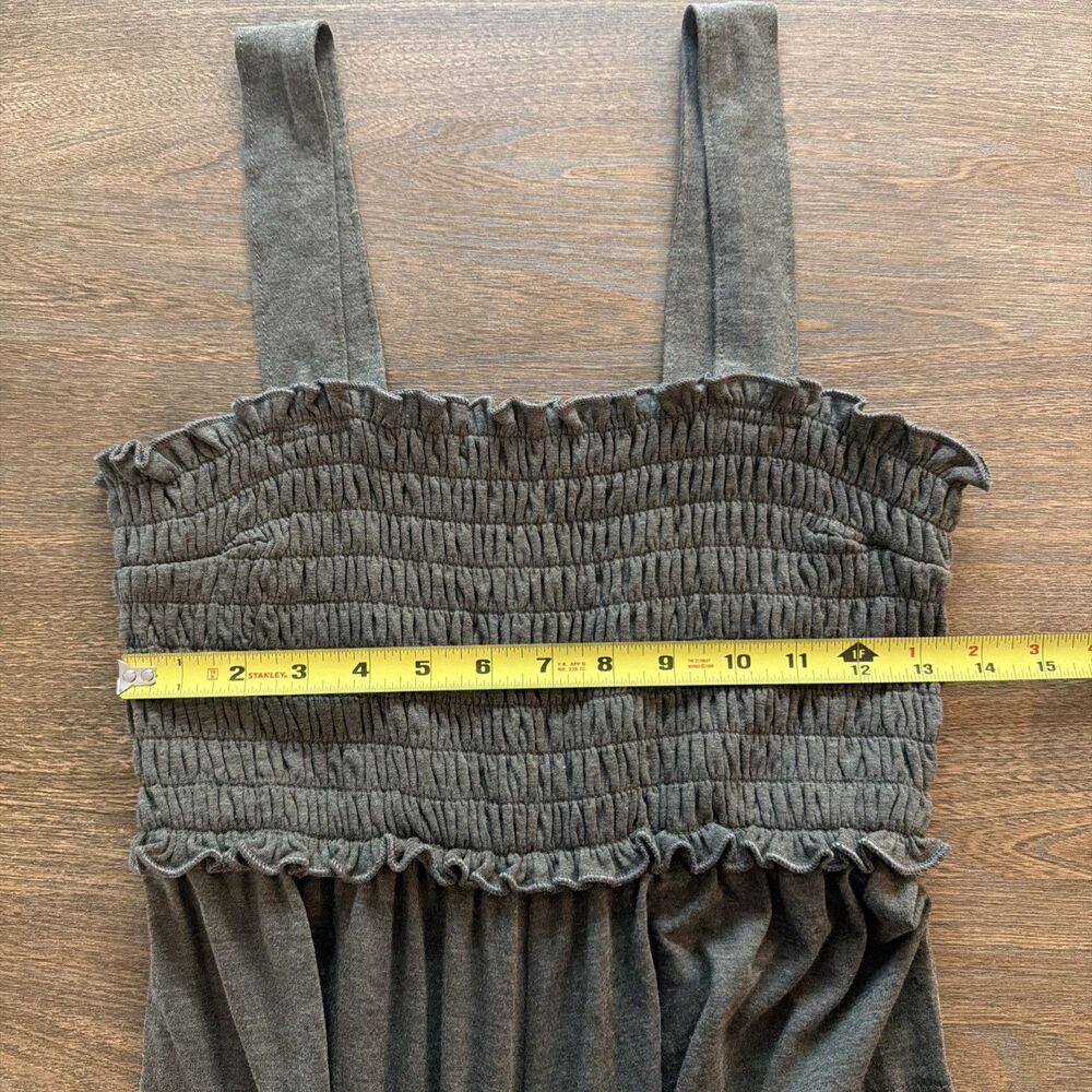 Smocked Wide-Leg Jumpsuit — Olive Green - Picture 7 of 8